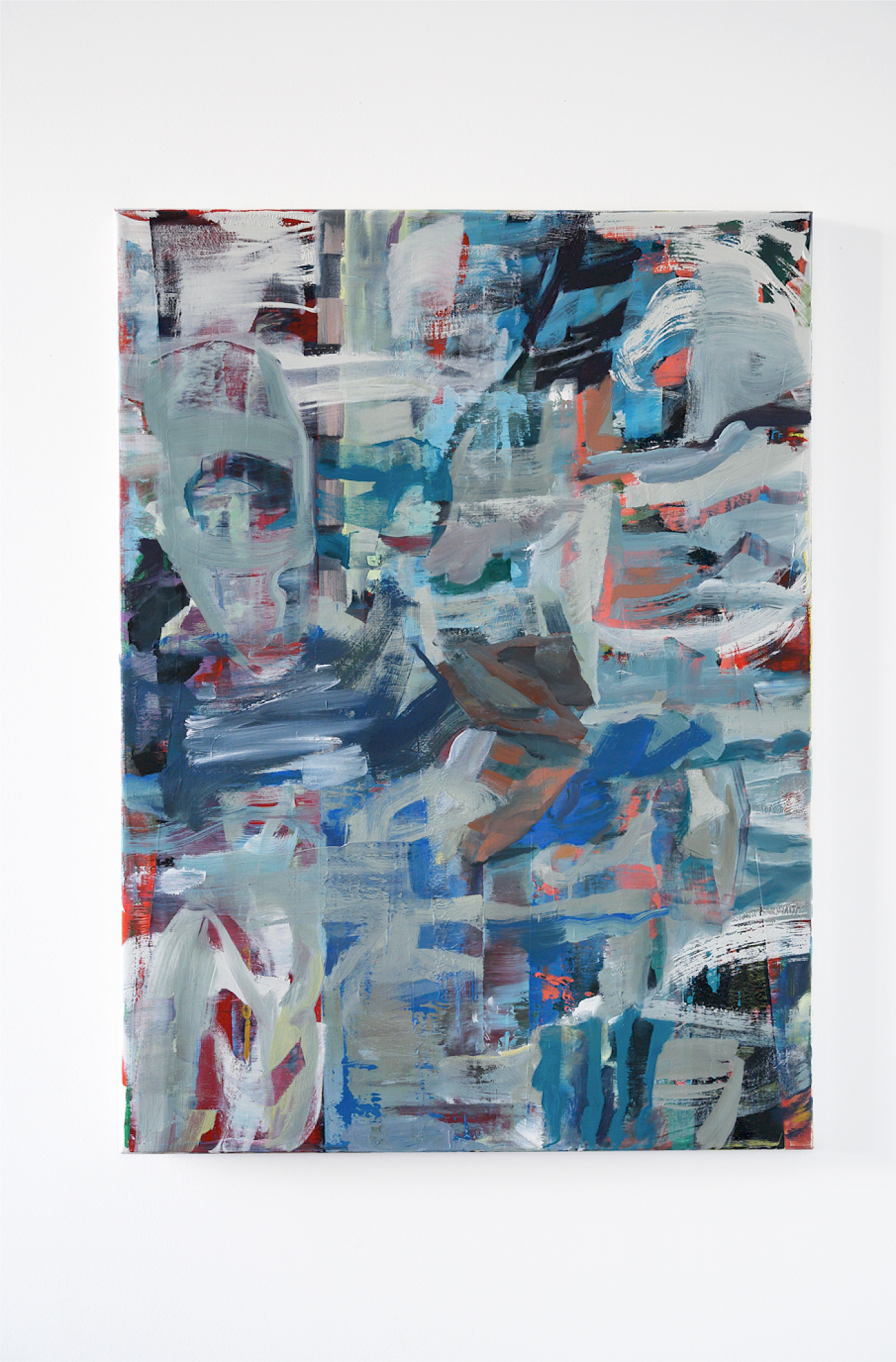 in Ufernähe, Ölfarbe auf Leinwand, 85 x 72 cm, 2020